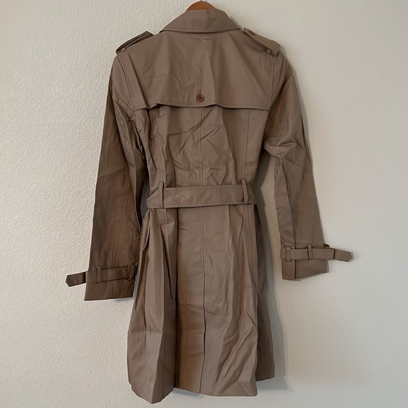 Banana Republic Khaki Trench Coat Womens Petit Medium - Picture 2 of 8